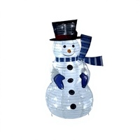 Ensemble de figurines de famille de bonhommes de neige lumineuses à LED, pliables, en fil de fer métallique, étanches IP44, pour décoration de jardin extérieur et de fêtes