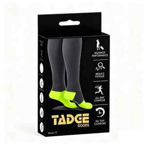 Boîte pliante en carton à extrémités pliées, personnalisable, avec logo imprimé, pour l'emballage de chaussettes de compression et d'accessoires vestimentaires - Product Image 4
