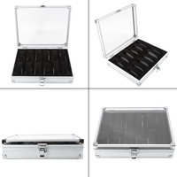 Caja de aluminio con 12 ranuras para relojes, caja de almacenamiento para exhibición de joyas, caja cuadrada de ante, contenedor interior, ataúd para reloj, 1 ud.