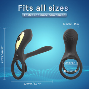 Anneau de pénis de stimulation en silicone électrique télécommandé Génération 2 Anneau vibrant à verrouillage de sperme pour le plaisir des couples - Product Image 5