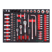 Ensemble d'outils combinés de réparation de machines en acier au carbone de 158 pièces avec coffret rigide et chariot à outils mobile pour atelier OEM 4S