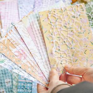 22 feuilles par paquet de papier artisanal Warm Sun Series Mixed Media Notebook Décoration Base Floral Collage - Product Image 4