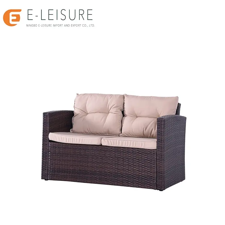 Sofa klasik, 4-buah furnitur teras rotan, taman, set sofa klasik furnitur ruang tamu, furnitur klasik