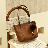 Sac fourre-tout vintage en suède grande capacité, sac à bandoulière en cuir végétalien pour femme, sac à main rétro en faux suède