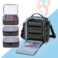 Étui professionnel pour vernis à ongles, capacité de 72 flacons, grande trousse de maquillage avec 3 pochettes amovibles pour les artistes de salon de manucure