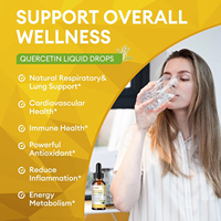 Marque privée 100% gouttes liquides naturelles de quercétine 5 en 1 avec bromélaïne sureau pour la santé immunitaire et les soins de la peau
