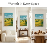 Dipinti e Opere d'Arte Murale, Dipinto a Olio Dipinto a Mano, Paesaggio Decorativo su Tela, Stile Wabi-Sabi, Impasto Scultoreo per