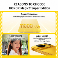 Téléphone portable HONOR Magic9 Super Edition débloqué d'origine, écran OLED FHD+ de 6,81 pouces, appareil photo 200MP avec OIS, ventilateur turbo intégré, smartphone de jeu