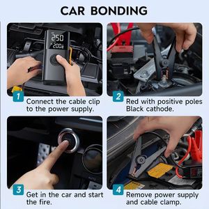 Démarreur de <span class=keywords><strong>voiture</strong></span> tout-en-un 4000A <span class=keywords><strong>avec</strong></span> pompe à air et souffleur pour voitures 12V et moto, éclairage d'urgence - Product Image 5