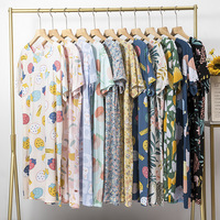 Chemise de nuit en viscose pour femme, pyjama d'été fin à manches courtes en rayonne, robe longue, tenue de nuit pour la maison