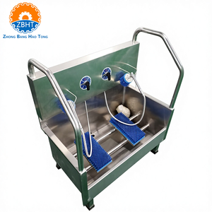 Équipement professionnel de lavage de bottes pour abattoirs, avec lavabo et système de nettoyage <span class=keywords><strong>manuel</strong></span> pour la sanitation des tiges et des semelles - Product Image 2