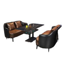 Ensemble de mobilier de bar commercial en cuir véritable de style industriel pour cafés, restaurants, salons de thé, bistrots - Fabriqué au Fujian