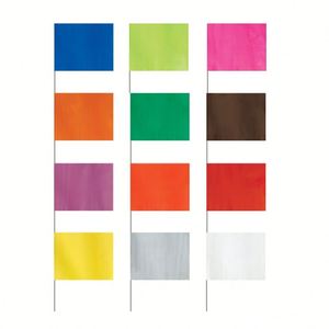 Banderas de Topografía Fluorescentes de 4x5'' con Estaca de Alambre de 15' para Jardín, Servicios Públicos y Marcado de Límites - Product Image 3