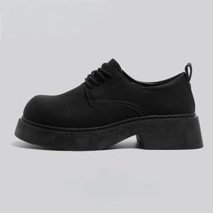 <b>Men</b> Thick Sole <b>Slip</b> <b>on</b> Dress <b>Shoes</b> Black Large Size 46 Party Show <b>Shoes</b> for Man - Product Image 2