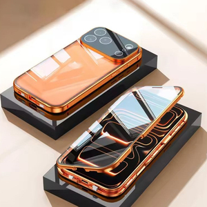 Ốp điện thoại khóa chụp bằng kính hai mặt từ tính bảo vệ toàn diện phong cách Ins cho iPhone 17 Pro Max bảo vệ ống kính Ốp cản kim loại - Product Image 1