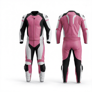 Traje de Motociclismo de Cuero para Hombre, Diseño Color Block, Manga Larga, Resistente al Viento, Equipo de Protección para Conducir - Product Image 4