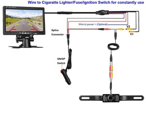 Monitor de marcha atrás de coche IPoster de 7 "con línea de guía + 7 LED infrarrojos cámara de respaldo de matrícula de coche con encendedor de cigarrillos - Product Image 4