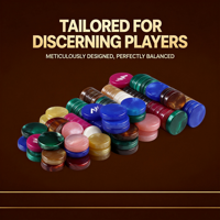 Pions de backgammon de remplacement en résine marbrée bordeaux de 1,75 pouce avec plateau de rangement pour les pions