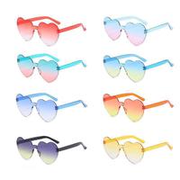 Lunettes de soleil cœur à monture intégrale dégradées Love Jelly Couleurs éclatantes Unisexe pour Fêtes et Événements