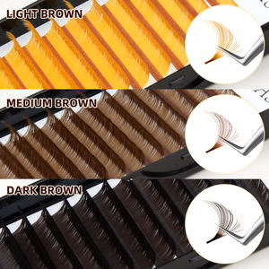 ESSI LASH Extensions de cils individuelles faites à la main en fibre PBT blonde chocolat brun foncé <span class=keywords><strong>couleurs</strong></span> coréennes - Product Image 4