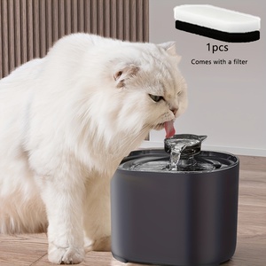 Fontaine à eau <span class=keywords><strong>pour</strong></span> chat ultra silencieuse 2,2 L, distributeur automatique d'eau <span class=keywords><strong>pour</strong></span> animaux de compagnie avec filtre, abreuvoir <span class=keywords><strong>pour</strong></span> chien en plastique noir, alimenté par USB - Product Image 1