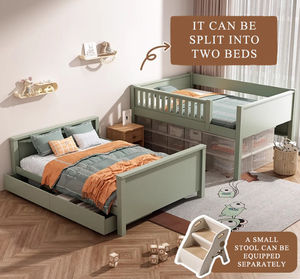 Lits haut-<span class=keywords><strong>bas</strong></span> détachables personnalisés Lits superposés modernes à deux étages <span class=keywords><strong>en</strong></span> bois massif pour enfants et filles Petite unité pliable - Product Image 3
