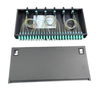 Panel Patch Fiber 1U 96 Core High Density MPO MTP ke LC dengan Kabel Patch Fiber MPO 8/12