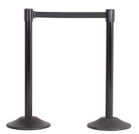 Barrière rétractable de 5 m avec poteau de guidage, poteau de signalisation, poteau de contrôle de foule, poteau de sécurité en métal avec couleur personnalisée pour la sécurité routière
