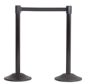 Poste de control de multitudes con cinta retráctil de 5M, barrera de cola, poste de metal tipo bolardo - Product Image 1