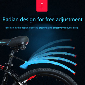 Garde-boue télescopique pour VTT <span class=keywords><strong>26</strong></span> <span class=keywords><strong>pouces</strong></span> avec feu arrière, protection anti-éclaboussures étendue, accessoires de cyclisme universels - Product Image 5
