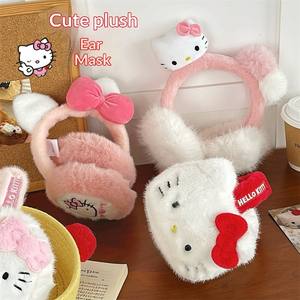 Orejeras Cálidas de Felpa con Licencia Oficial de Sanrio, Hello Kitty, Protector Anticongelante para Ciclismo de Estudiantes en Otoño e Invierno - Product Image 3