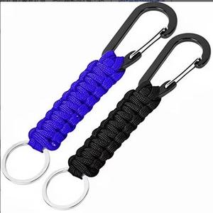 2 <strong>Pack</strong> Nylon <strong>Keychain</strong> Carabiner (Black+Blue) - Product Image 4