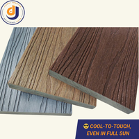 Planche de terrasse en WPC co-extrudé massif de 15 mm, antidérapante, grain de bois 3D, revêtement de sol imperméable, garantie 15 ans pour patio commercial