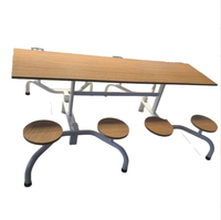 Table à manger pliante moderne en métal pour l'extérieur, avec chaises, pour l'école et l'hôpital