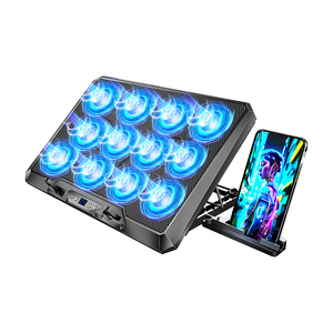 Nuevo Producto Enfriador para <span class=keywords><strong>Laptop</strong></span> Accesorio para Computadora PC Notebook Gaming 12 Ventiladores Soporte Enfriador de Altura Ajustable para <span class=keywords><strong>Laptop</strong></span> - Product Image 1