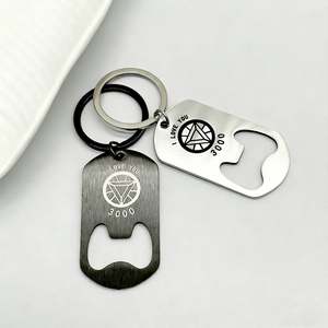 Llavero Abridor de Botellas de Metal y Cuero, Regalo de Recuerdo para el Día del Padre, Abridor de Botellas de Acero Inoxidable Grabado con Láser - Product Image 6