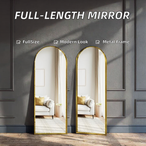 Large Instagram Style Dressing Bathroom Home Metal Frame Wall-Mounted Three-Dimensional Modern <b>Full</b>-<b>Length</b> Glass Floor <b>Mirror</b> - Product Image 2