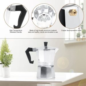 <span class=keywords><strong>Cafetière</strong></span> <span class=keywords><strong>italienne</strong></span> classique de haute qualité en aluminium avec valve à pression, compatible avec les plaques de cuisson et l'<span class=keywords><strong>induction</strong></span>, <span class=keywords><strong>cafetière</strong></span> à expresso, Moka Pot - Product Image 3