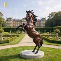 Statue de cheval en bronze de grande taille RELONG, sculpture de chevalier en métal, style européen, durable pour l'extérieur, le parc, le jardin