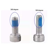Vis à tête hexagonale en acier inoxydable SS304, pré-enduite de Loctite, avec dispositif de verrouillage de filetage, vis Allen M2M3