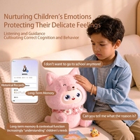 Ensemble de jouets en peluche IA en forme d'animaux colorés, série de poupées en peluche mignonnes assises, peluches interactives à collectionner pour enfants, cadeau