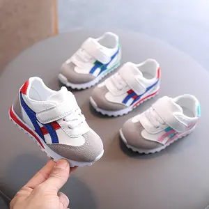 Bebek yumuşak taban örgü markalı ayakkabı nefes spor koşu Sneaker kaymaz bebek unisex kabuk kafa ayakkabı kızlar rahat ayakkabılar