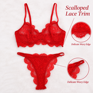 Set <span class=keywords><strong>Reggiseno</strong></span> e Perizoma in Pizzo <span class=keywords><strong>Nero</strong></span> Traspirante, Non Imbottito, con Bordo Ondulato Floreale, Taglie XS-XL, Campione Disponibile, Logo Personalizzabile OEM - Product Image 3