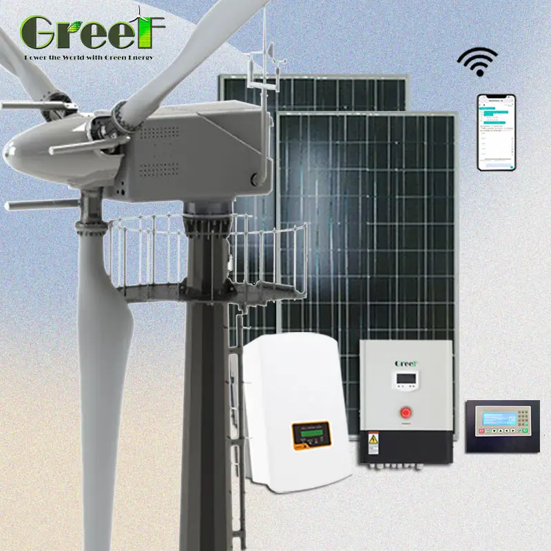 30kW Dach windmühle einfache Installation elektrische Pitch-Steuerung Windkraft generatoren mit netz unabhängigem/netz unabhängigem System