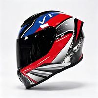 Nouveau casque de moto intégral professionnel V1 Racing Graphic ABS ECE 22.06 DOT à double visière haute vitesse et aérodynamique