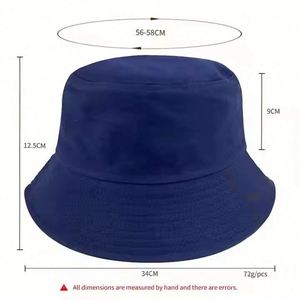 Custom Cartoon Travel Fisherman Leisure Solid Color Unisex <b>Flat</b> Top Wide Brim Summer Cap Cotton Satin Lined Bucket <b>Hat</b> - Product Image 3