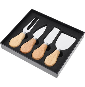 Ensemble de mini-couteaux à fromage en acier inoxydable avec manche en bois de qualité supérieure pour plateau de charcuterie, couteau à fromage exquis, fourchette à fromage - Product Image 1