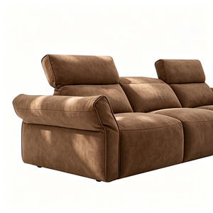 Sofá Reclinable Eléctrico de Cuero de Lujo Estilo Italiano de <span class=keywords><strong>3</strong></span> <span class=keywords><strong>Plazas</strong></span> con Control <span class=keywords><strong>Motorizado</strong></span> del Reposacabezas, Sofá Modular para Villa - Product Image 5