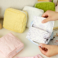 Portable étanche serviette hygiénique pochette cosmétique matelassé sac de rangement mignon serviette hygiénique organisateur sac pour voyage en plein air