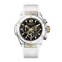 Montre de sport pour homme en acier inoxydable et bracelet en cuir/silicone, analogique, résistante à l'eau, design simple, mouvement à quartz SEIKO